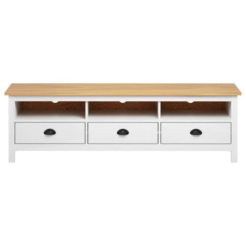Tv-bord Hill 158x40x47 cm massivt fyrretræ hvid
