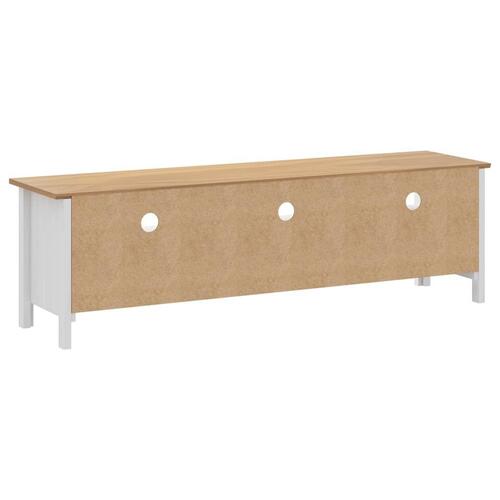 Tv-bord Hill 158x40x47 cm massivt fyrretræ hvid