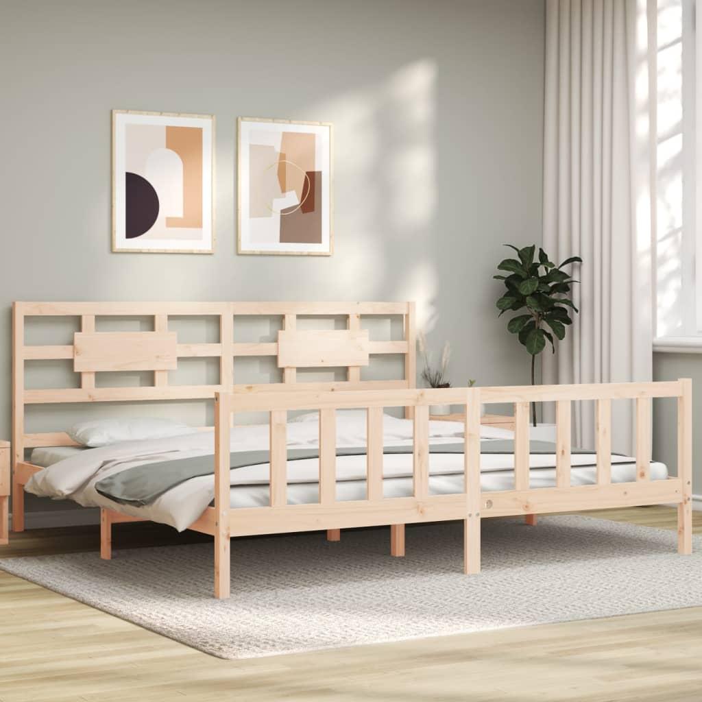 Sengeramme med sengegavl Super King Size massivt træ