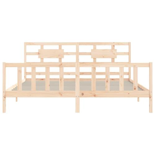 Sengeramme med sengegavl Super King Size massivt træ