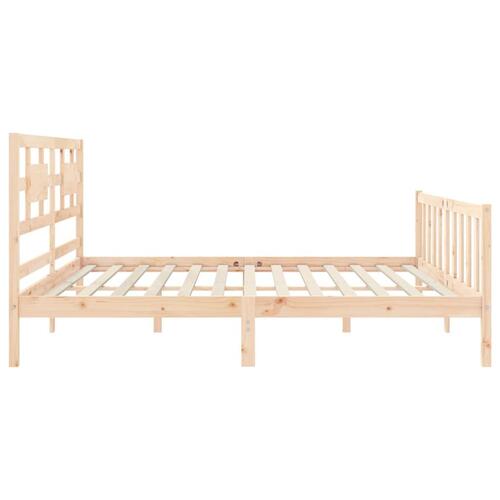 Sengeramme med sengegavl Super King Size massivt træ