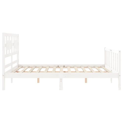 Sengeramme uden madras 160x200 cm massivt fyrretræ hvid