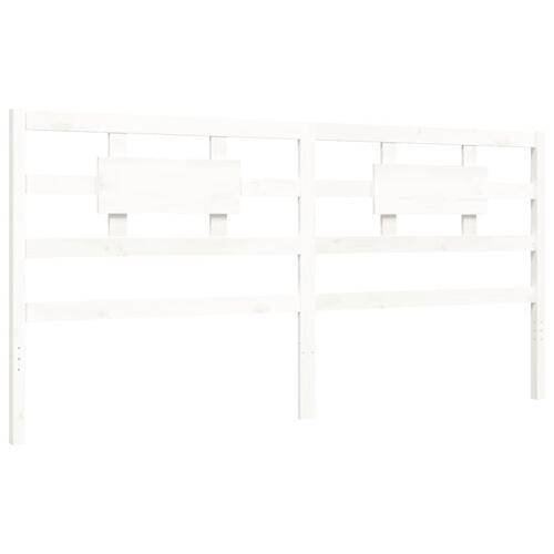 Sengeramme uden madras 200x200 cm massivt fyrretræ hvid