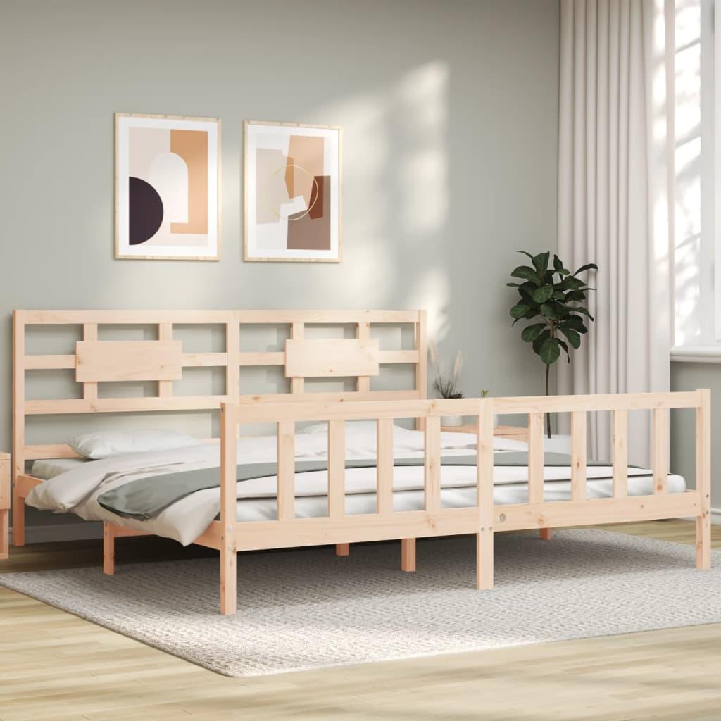 Sengeramme uden madras 200x200 cm massivt fyrretræ