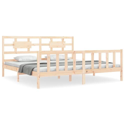 Sengeramme uden madras 200x200 cm massivt fyrretræ