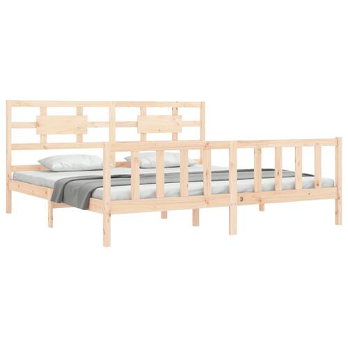 Sengeramme uden madras 200x200 cm massivt fyrretræ