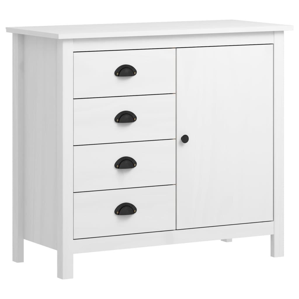 Skænk Hill 91x40x80 cm massivt fyrretræ hvid