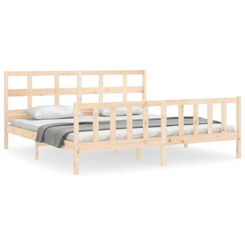 Sengeramme uden madras 200x200 cm massivt fyrretræ