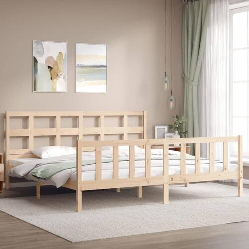 Sengeramme uden madras 200x200 cm massivt fyrretræ