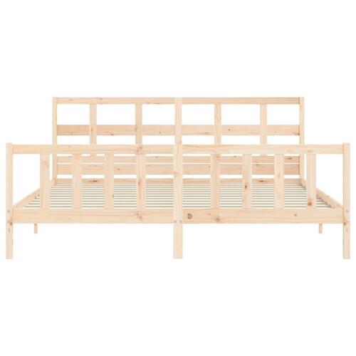 Sengeramme uden madras 200x200 cm massivt fyrretræ