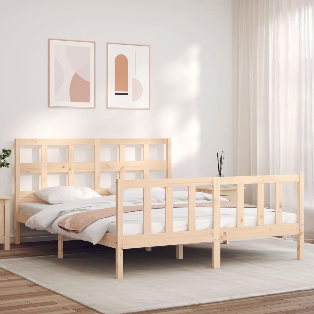 Sengeramme uden madras 160x200 cm massivt fyrretræ