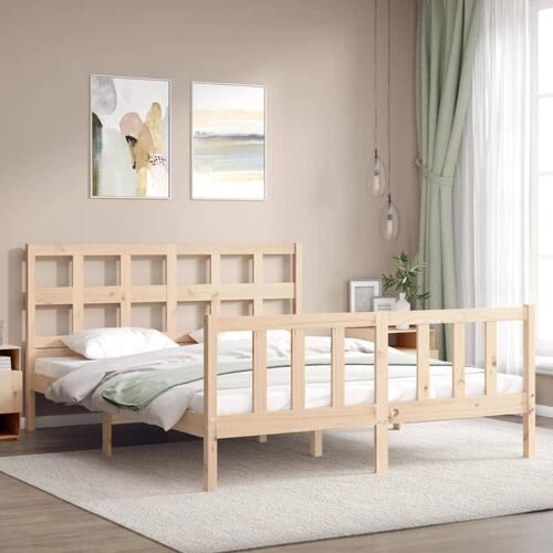 Sengeramme uden madras 160x200 cm massivt fyrretræ