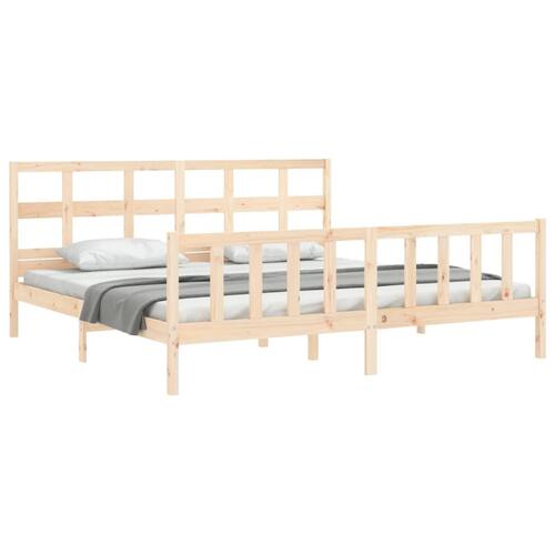 Sengeramme med sengegavl Super King Size massivt træ