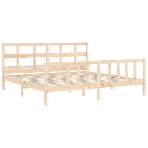 Sengeramme med sengegavl Super King Size massivt træ