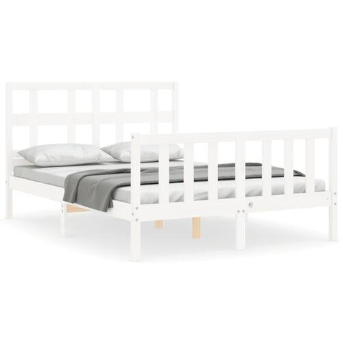 Sengeramme uden madras 140x200 cm massivt fyrretræ hvid