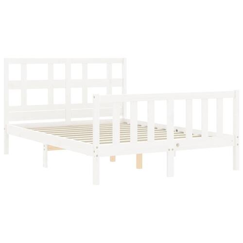 Sengeramme uden madras 140x200 cm massivt fyrretræ hvid