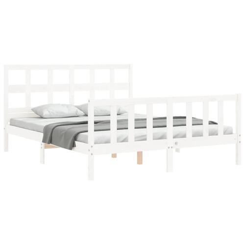 Sengeramme uden madras 160x200 cm massivt fyrretræ hvid