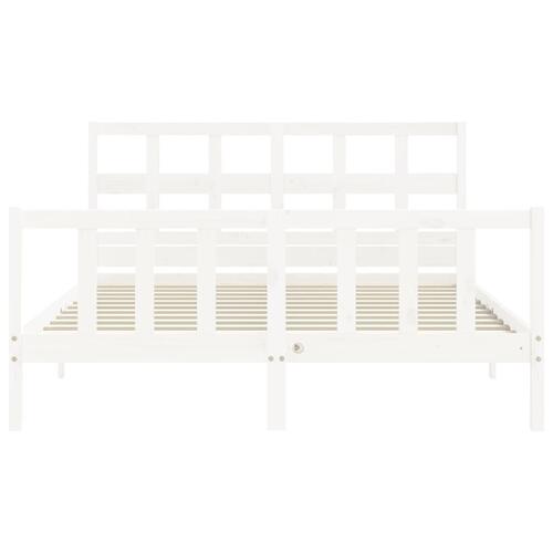Sengeramme uden madras 160x200 cm massivt fyrretræ hvid