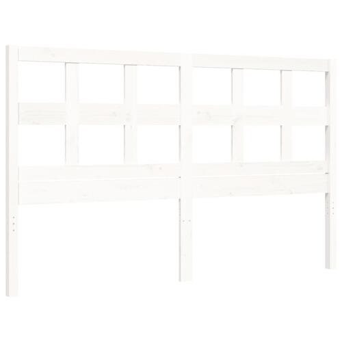 Sengeramme uden madras 160x200 cm massivt fyrretræ hvid