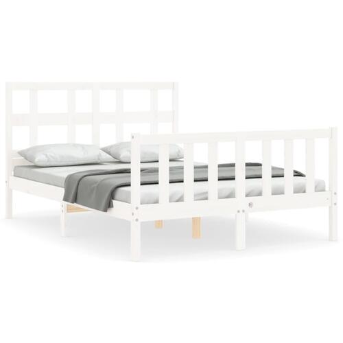 Sengeramme uden madras 120x200 cm massivt fyrretræ hvid
