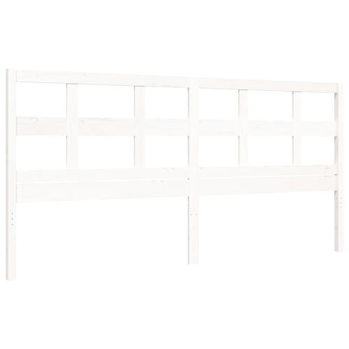 Sengeramme uden madras 200x200 cm massivt fyrretræ hvid