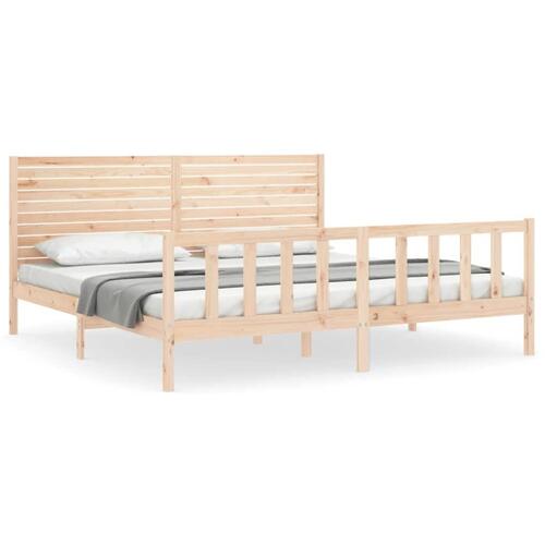 Sengeramme uden madras 200x200 cm massivt fyrretræ