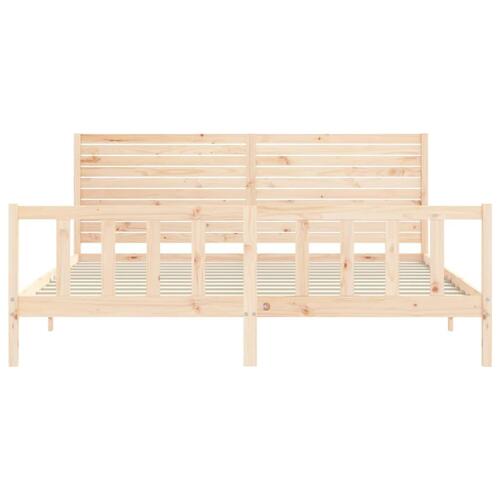 Sengeramme uden madras 200x200 cm massivt fyrretræ