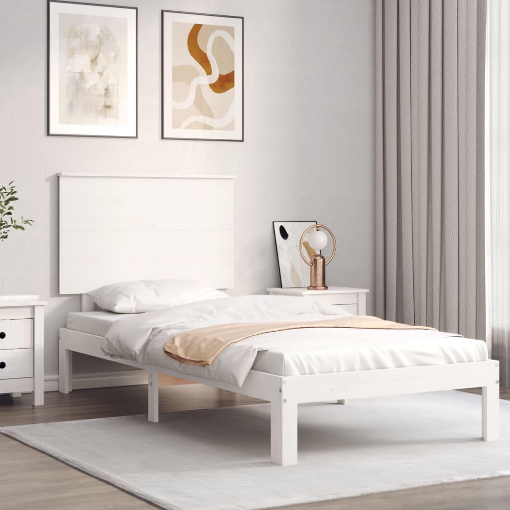 Sengeramme uden madras 90x200 cm massivt fyrretræ hvid