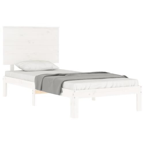 Sengeramme uden madras 90x200 cm massivt fyrretræ hvid