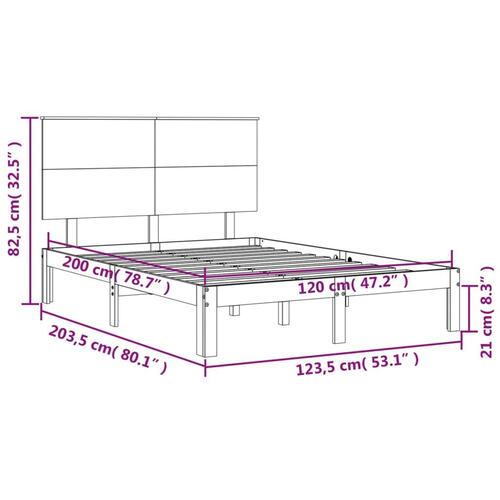 Sengeramme uden madras 120x200 cm massivt fyrretræ
