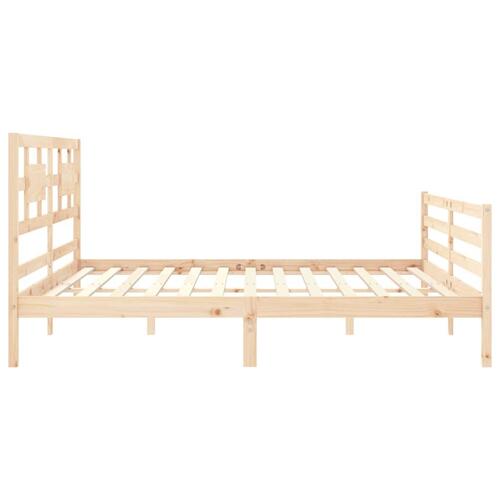 Sengeramme med sengegavl Super King Size massivt træ