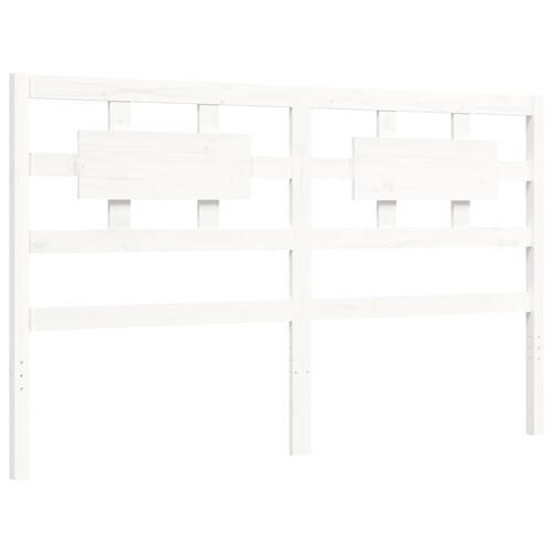 Sengeramme med sengegavl 160x200 cm massivt træ hvid