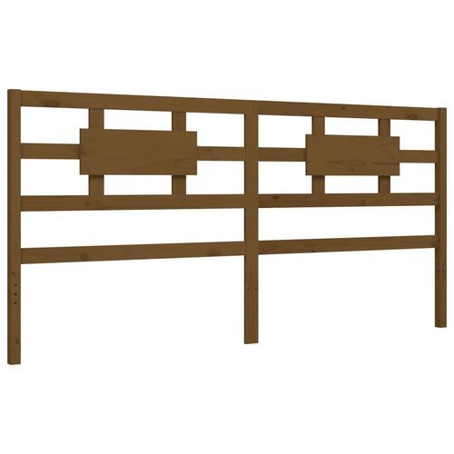 Sengeramme med sengegavl 200x200 cm massivt træ gyldenbrun