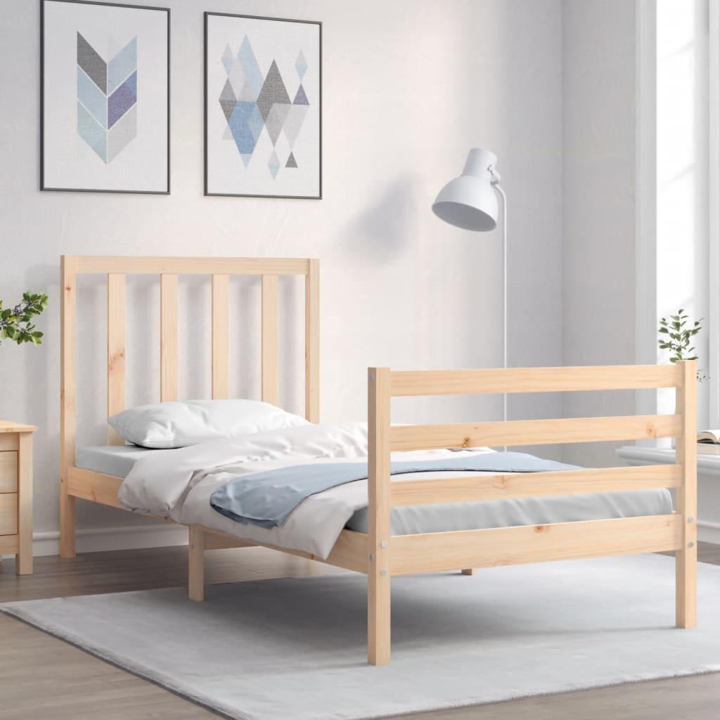 Sengeramme med sengegavl Single massivt træ