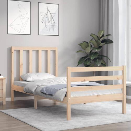 Sengeramme med sengegavl Single massivt træ