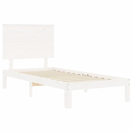 Sengeramme uden madras 100x200 cm massivt fyrretræ hvid