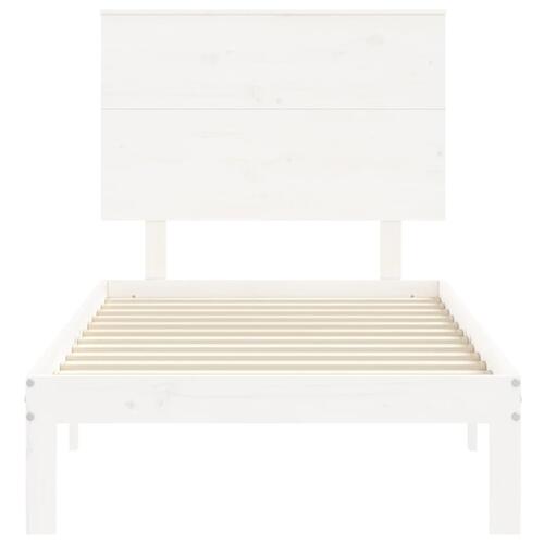 Sengeramme uden madras 100x200 cm massivt fyrretræ hvid