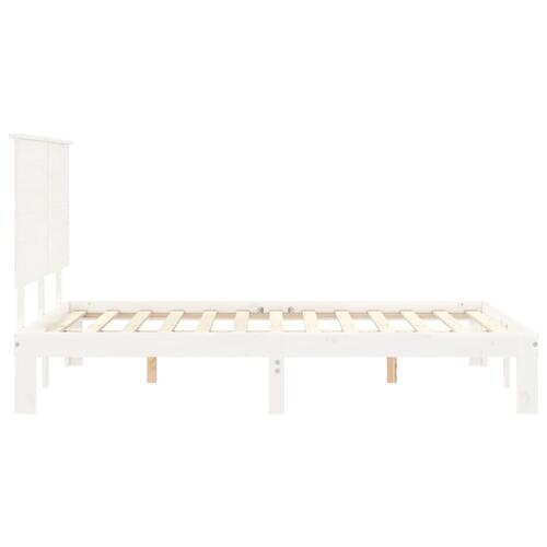 Sengeramme uden madras 140x200 cm massivt fyrretræ hvid