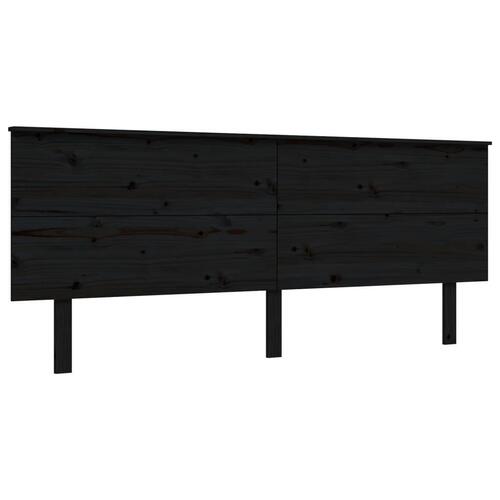 Sengeramme med sengegavl 200x200 cm massivt træ sort