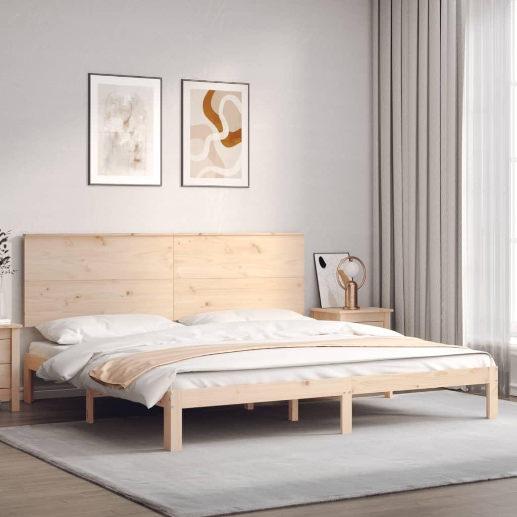 Sengeramme uden madras 200x200 cm massivt fyrretræ