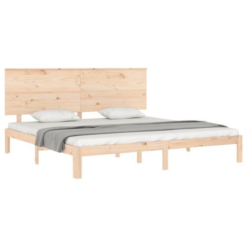 Sengeramme uden madras 200x200 cm massivt fyrretræ