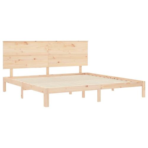 Sengeramme uden madras 200x200 cm massivt fyrretræ