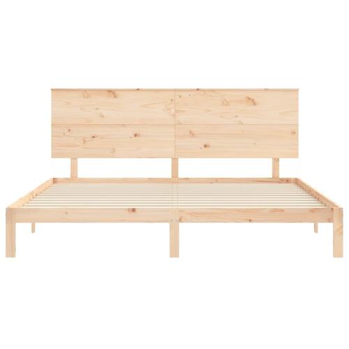 Sengeramme uden madras 200x200 cm massivt fyrretræ