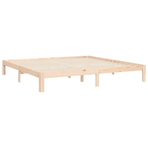 Sengeramme uden madras 200x200 cm massivt fyrretræ