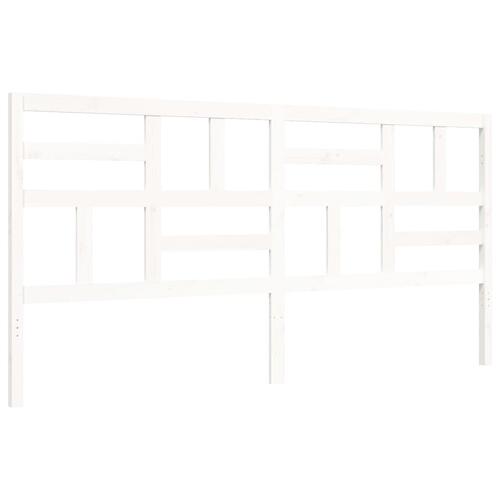 Sengeramme uden madras 200x200 cm massivt fyrretræ hvid