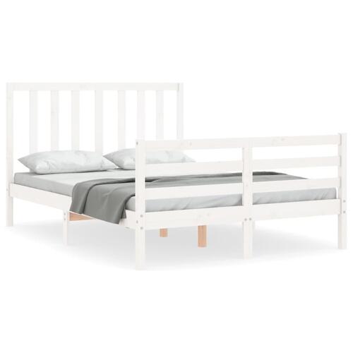 Sengeramme uden madras 140x190 cm massivt fyrretræ hvid