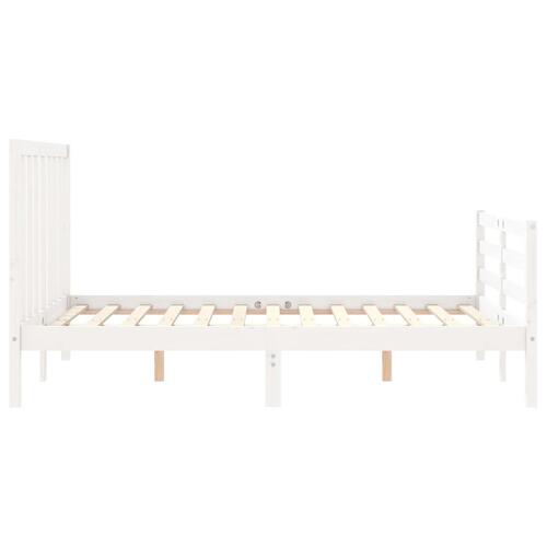 Sengeramme uden madras 140x190 cm massivt fyrretræ hvid