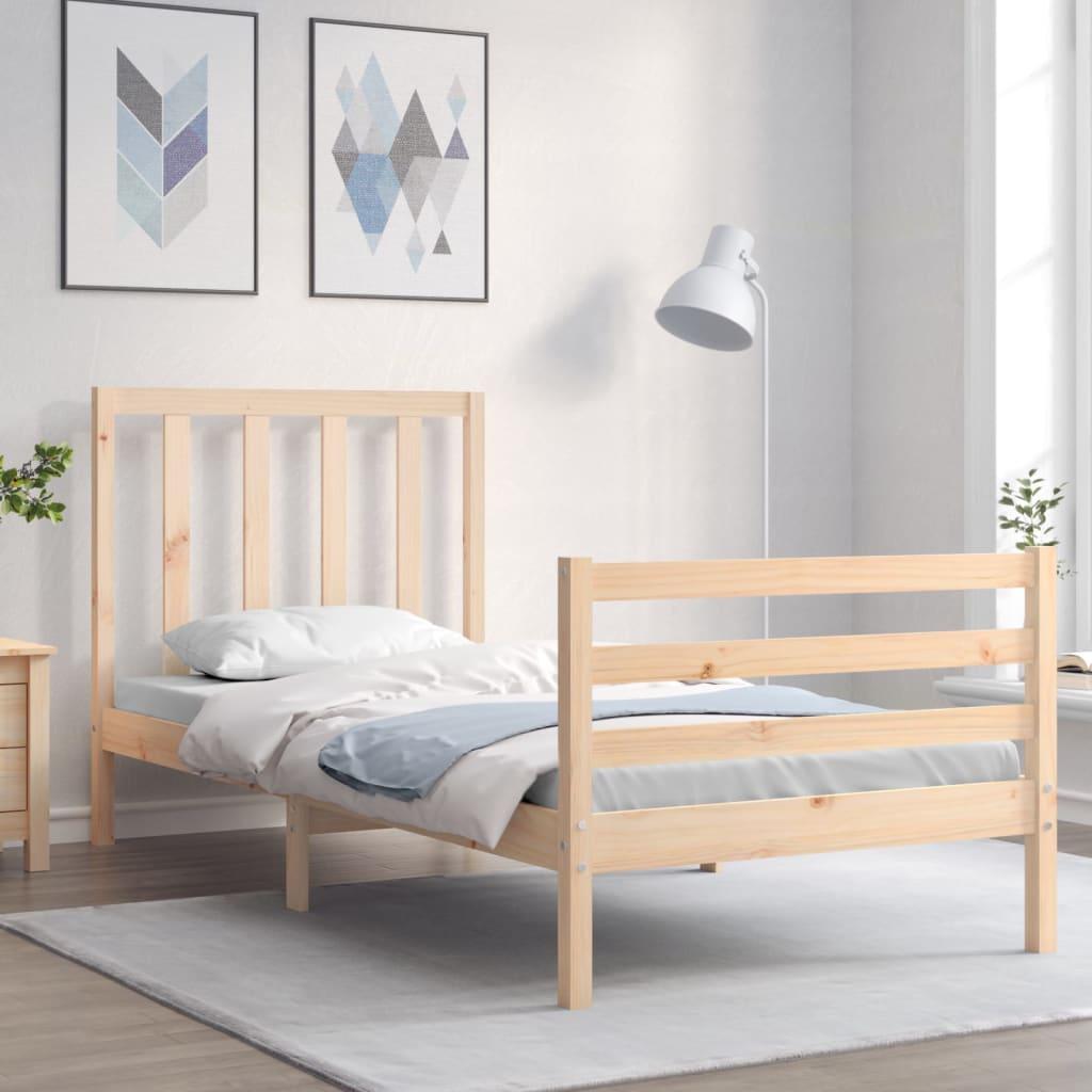 Sengeramme uden madras 90x200 cm massivt fyrretræ