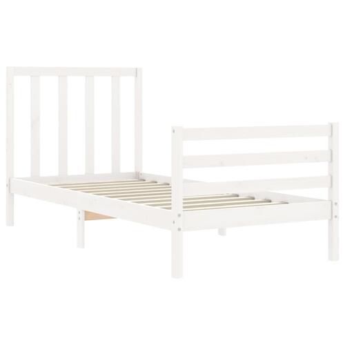 Sengeramme uden madras 90x200 cm massivt fyrretræ hvid