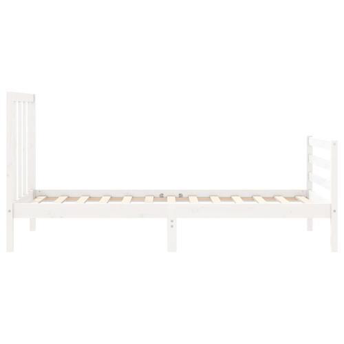 Sengeramme uden madras 90x200 cm massivt fyrretræ hvid